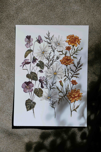 Personalised Birth Flower Print