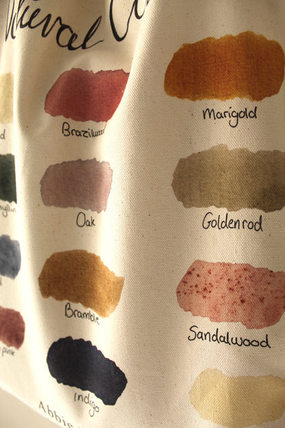 Birth flower/ Natural colour tote bag