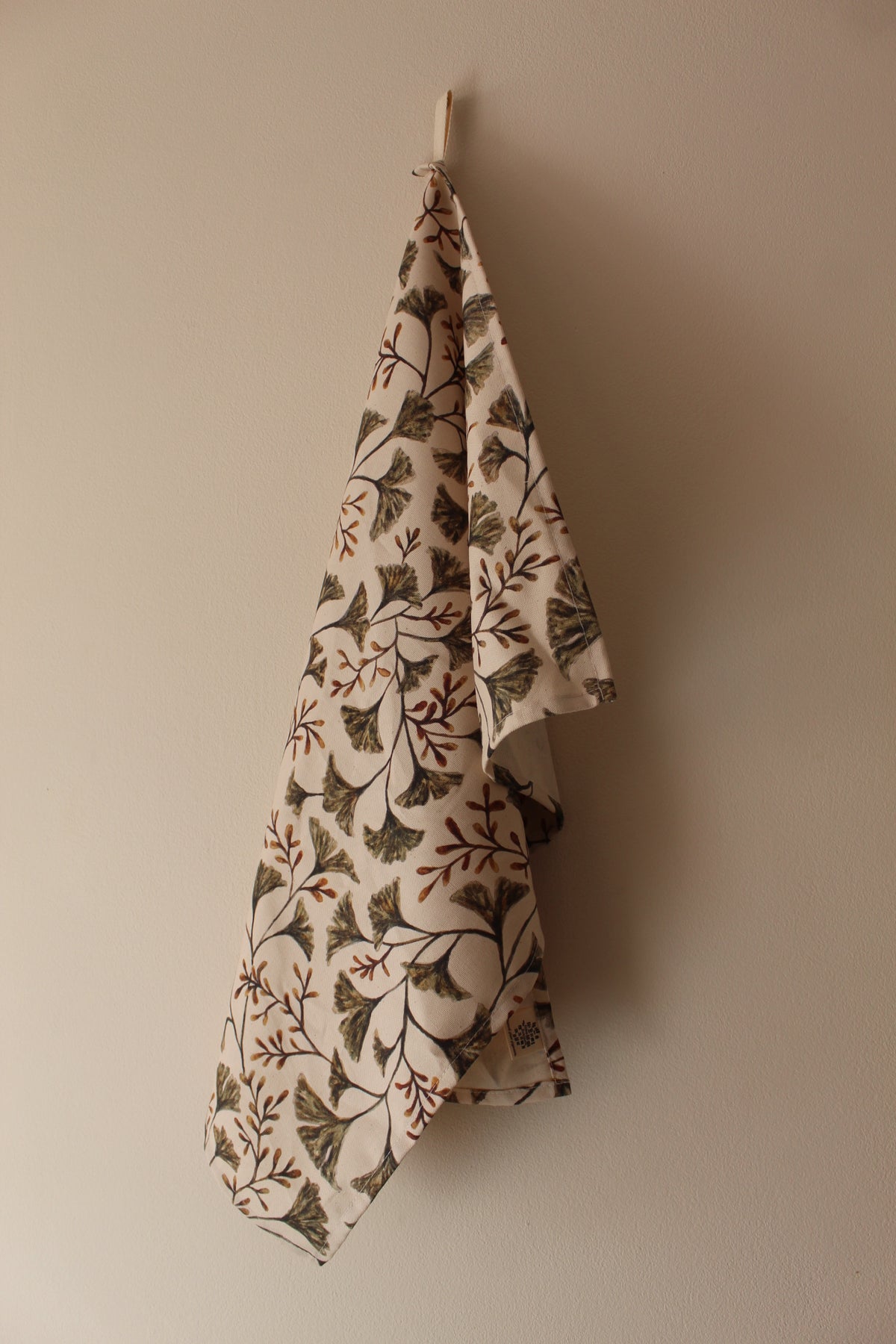 Ginkgo print tea towel