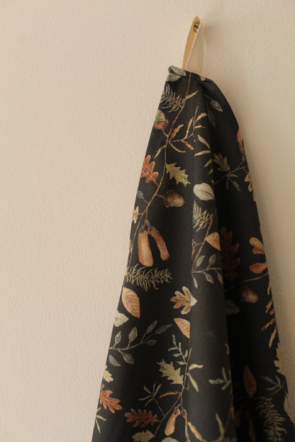Woodland stripe print tea towel