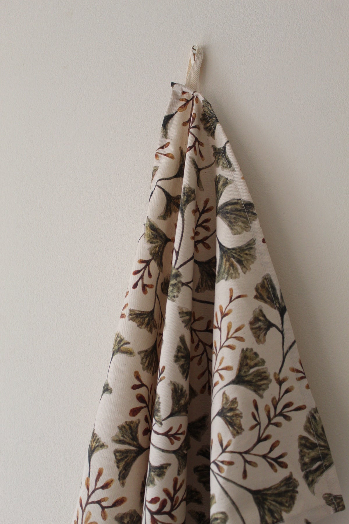 Ginkgo print tea towel