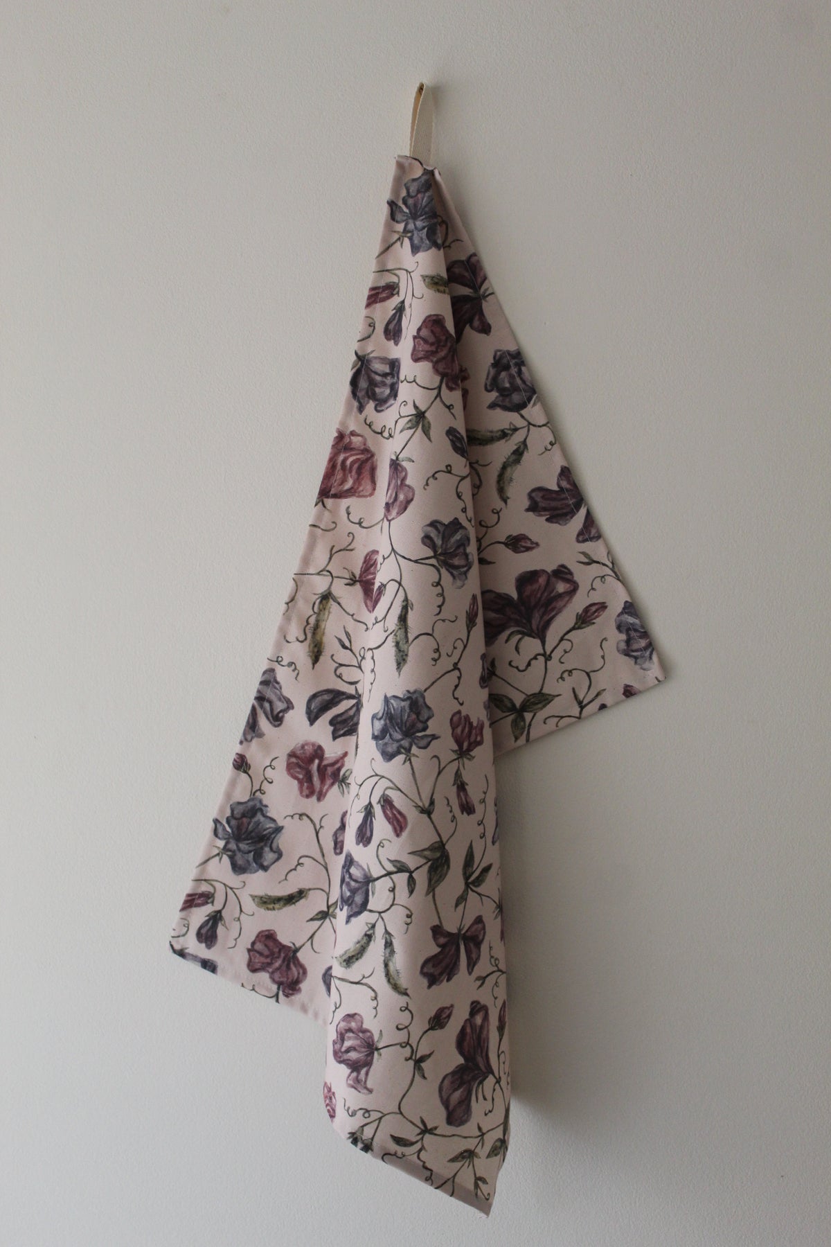 Sweet pea print tea towel