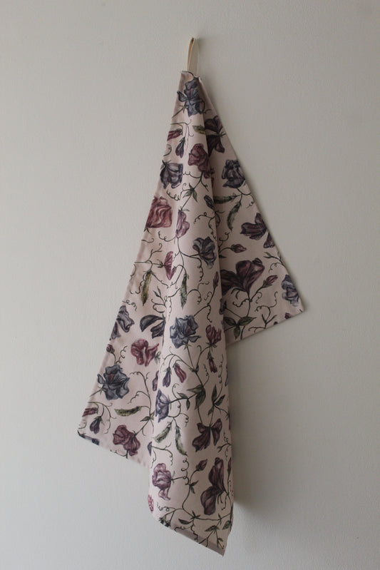 Sweet pea print tea towel