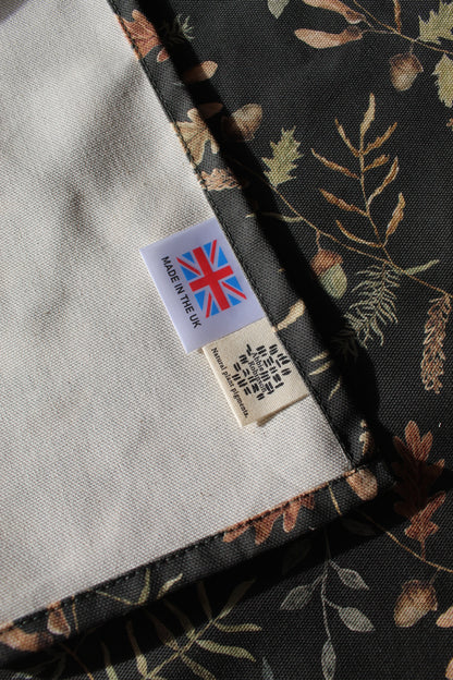 Woodland stripe print tea towel