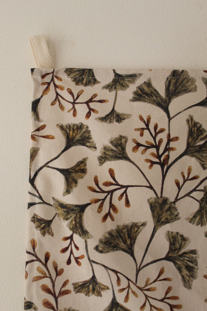 Ginkgo print tea towel
