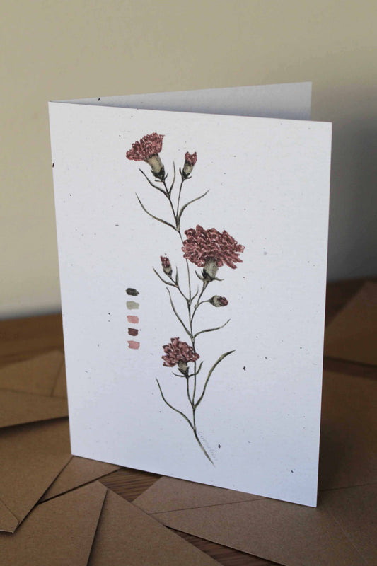 Carnation greeting card -January birth flower