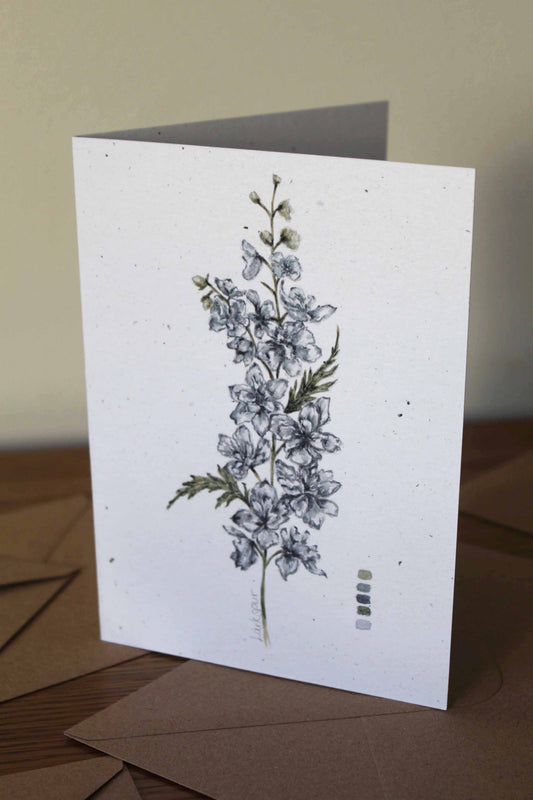 Larkspur greeting card -July birth flower