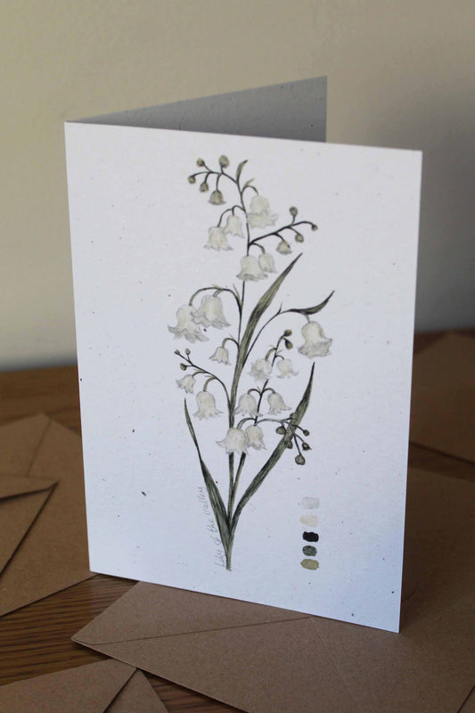 lily of the valley greeting card - May birth flower