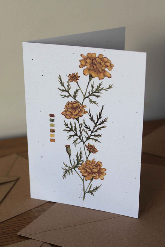 Marigold greeting card -October birth flower