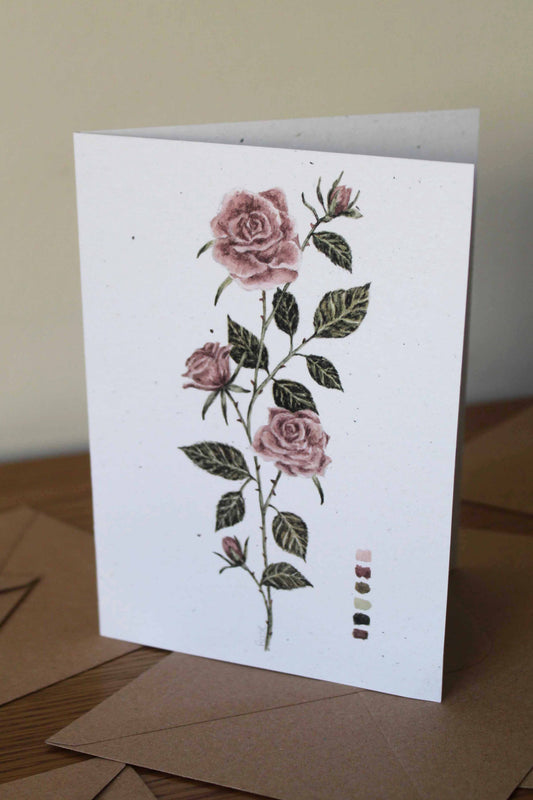 Rose greeting card - June birth flower