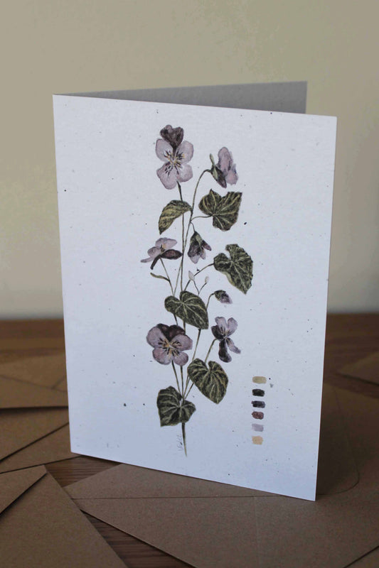 Violet greeting card -February birth flower