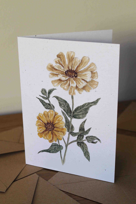 Zinnia- greeting card
